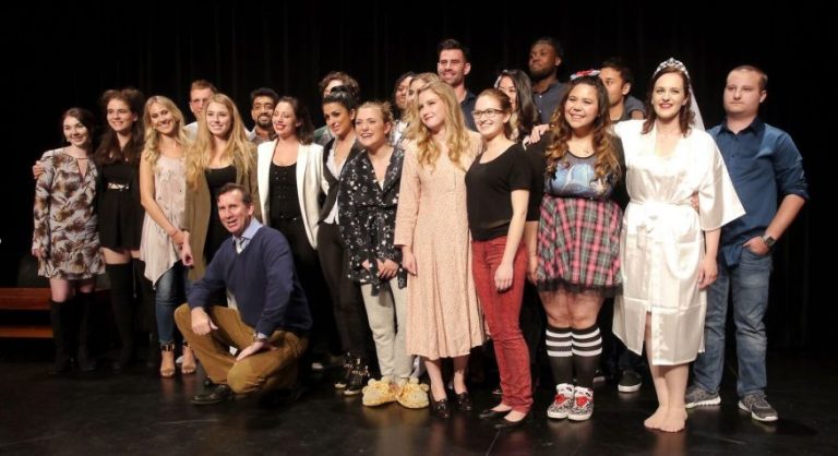 An acting class in Vancouver posing at Graduation